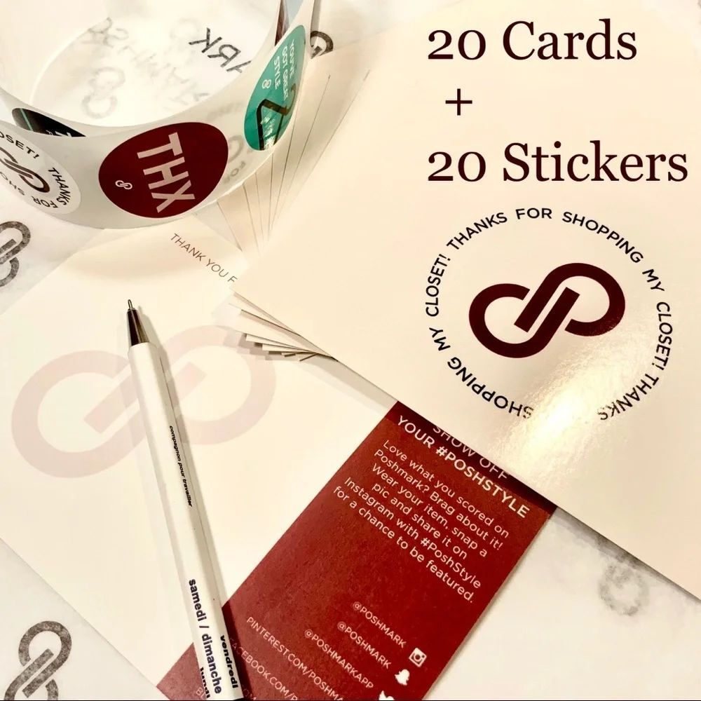 40 PCS BUNDLE POSHMARK THANK YOU CARDS & STICKERS
